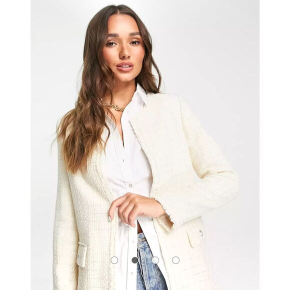 MNG Tweed Long Line Glitter Jacket S - Picture 2 of 12